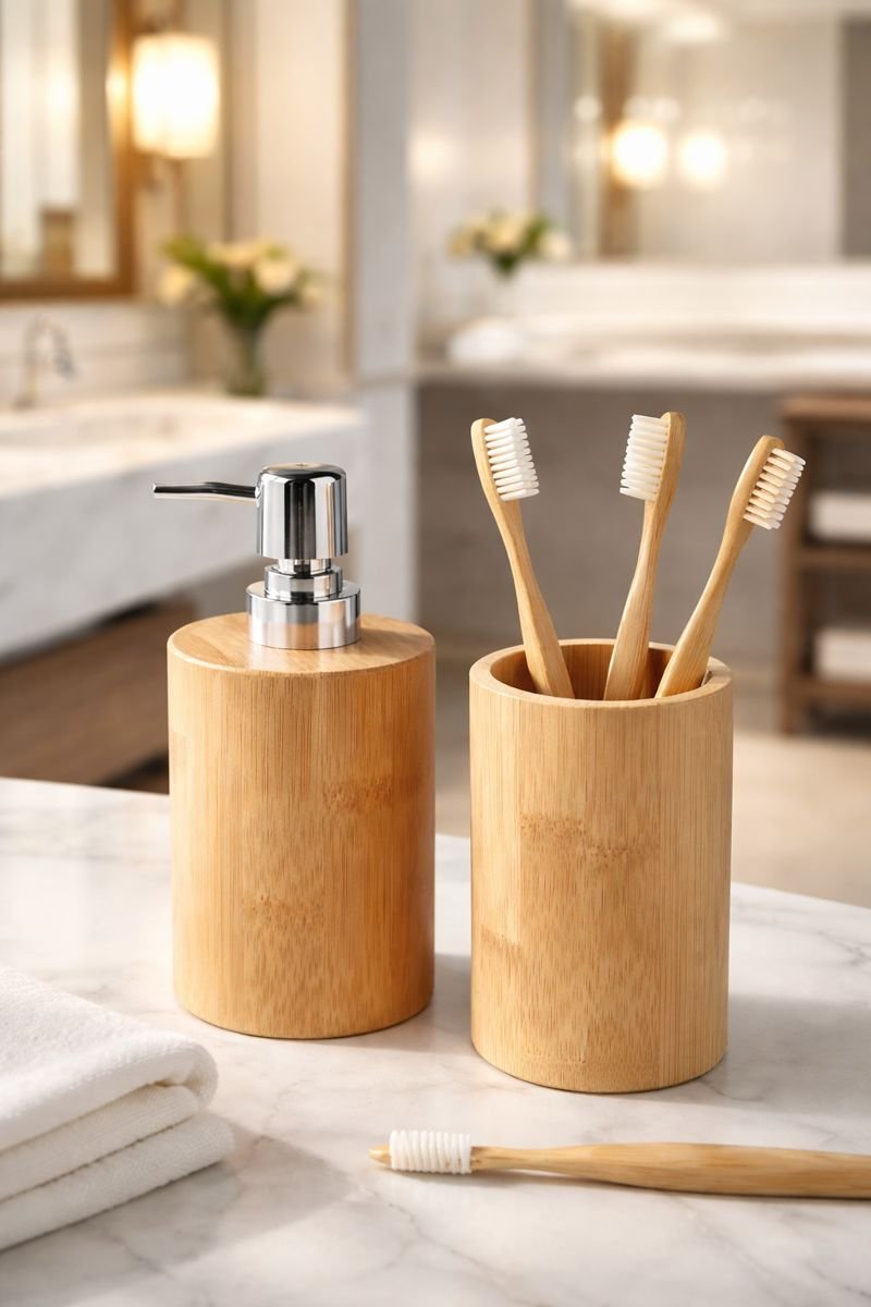 Bamboo bathroom set